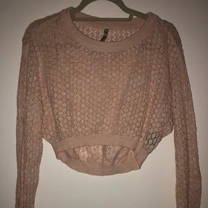 Pink cropped sweater